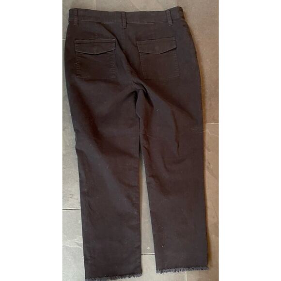 Loft Black Straight Leg Button Fly Pants Size 10 NWT Frayed Ankles RN#140923 - Picture 5 of 7